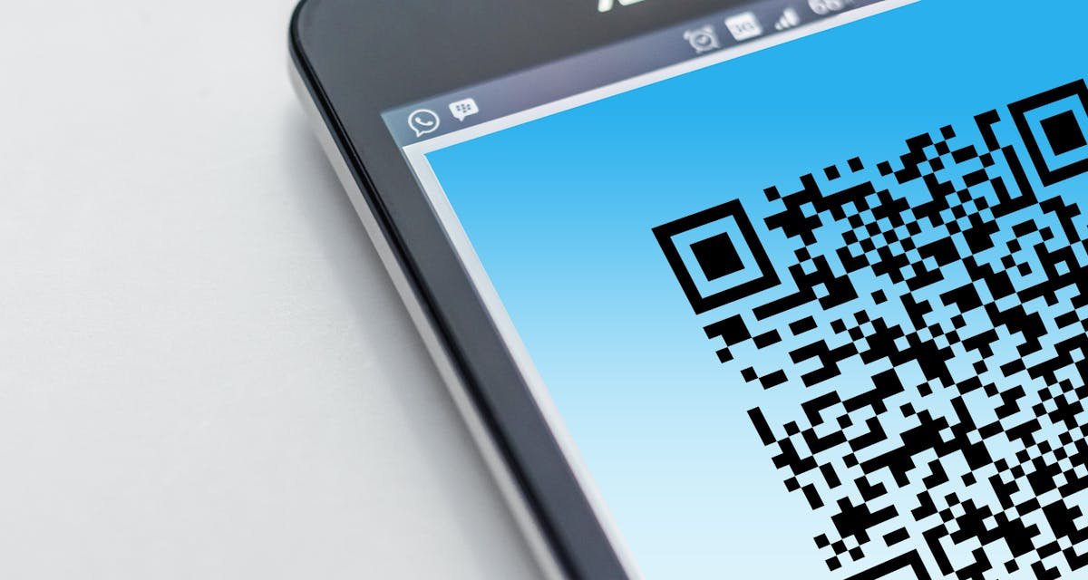 Smartphone screen showing a QR code warning concept