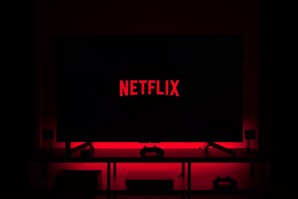 Living room TV setup used for streaming movies and online video