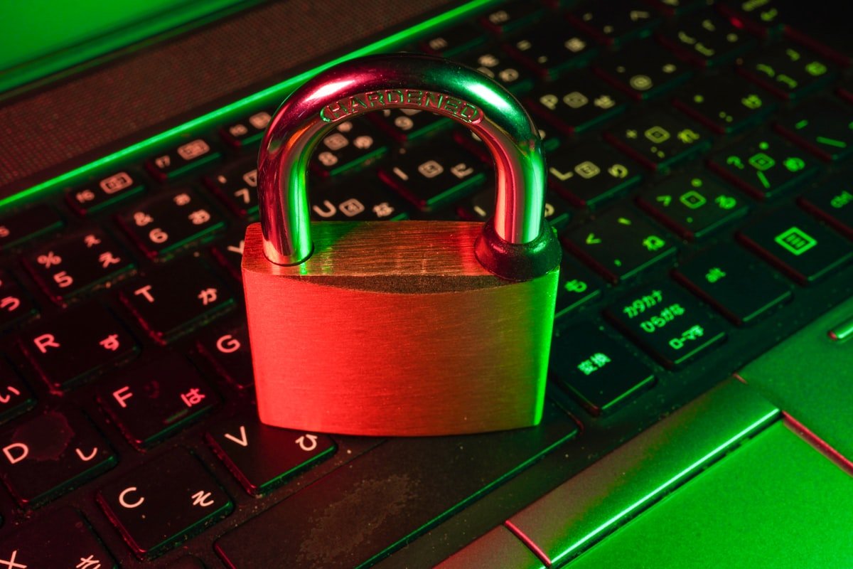 Cybersecurity lock concept for protecting a PayPal account from invoice scams
