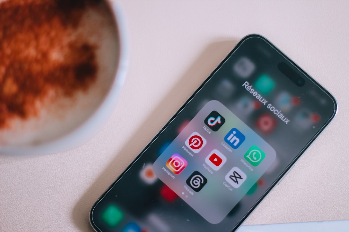 Social media apps on a phone while managing app data and storage
